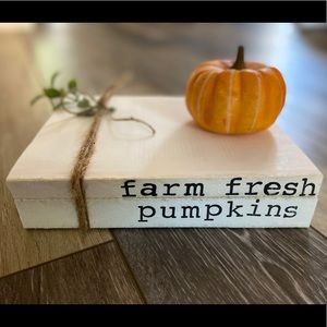 Fall Farmhouse hand stamped book stack home decor